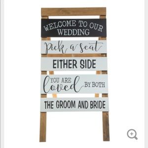 Pick a seat not a side wedding sign